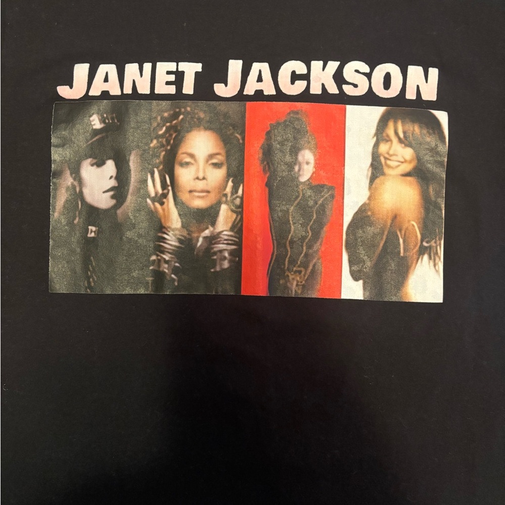 Janet Jackson Graphic Tee Black Cotton Size M - Picture 2 of 4